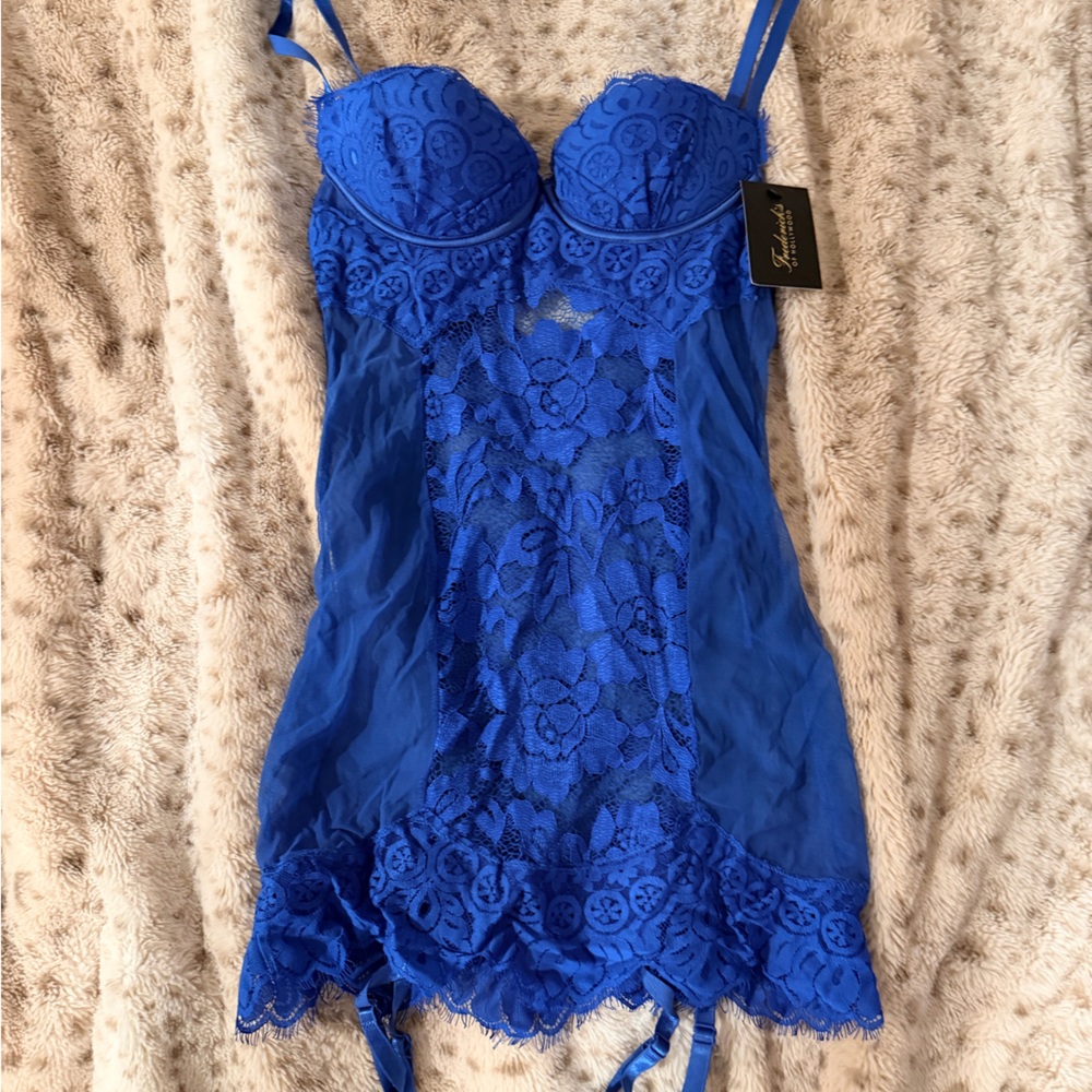 Frederick's of Hollywood Blue Lace Chemise